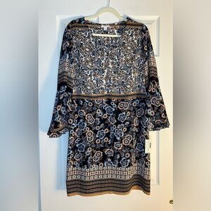 Elegant Floral Long Sleeve Dress